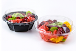 American Style Disposable Round Black PP Plastic Food Box with Clear Lid