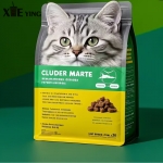 OEM Plastic Pouch Big Size 5kg 10kg 15kg Handle Flat Bottom Resealable Zipper Pet Dog Food Packaging Bags