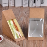 Eco Friendly Disposable Triangle Smaller Sandwich Packaging Box with Window